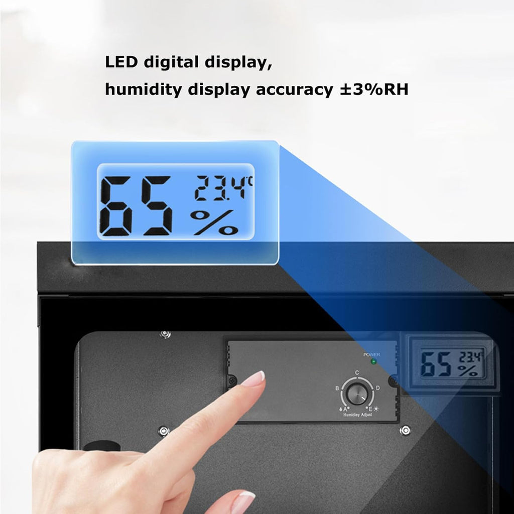 INTBUYING Camera Lens Dry Cabinet 30L Electronic Dry Cabinet for Camera Lens Storage with Lock 2 Layers Intelligent Temperature Humidity LED Screen Noiseless