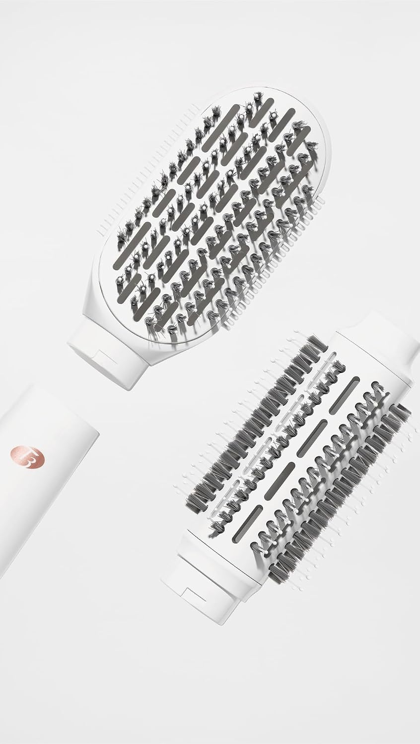 'T3 AireBrush Duo Interchangeable Hot Air Blow Dry Brush with Two Attachments � Includes 15 Heat and Speed Combinations, T3 IonFlow Technology, Volume Booster Switch, Lock-in Cool Shot'
