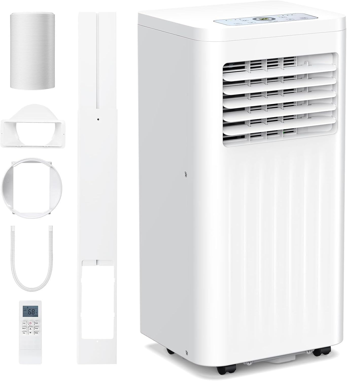Electactic 8000 BTUs Quiet Portable Ac Unit for Room up 350 Sq.Ft, Portable Air Conditioners with Cooling, Fan, Sleep Mode, Dehumidifier, 24H Timer, Remote Control, Drain Hose