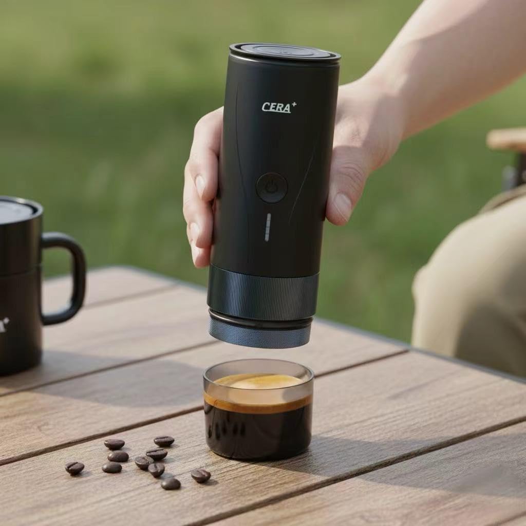 CERA+ Portable Espresso Maker Pro Version Self-Heating Professional-Level Mini Coffee Machine Compatiable with Ultra-Fine Grind For Travel,Camping,Hiking