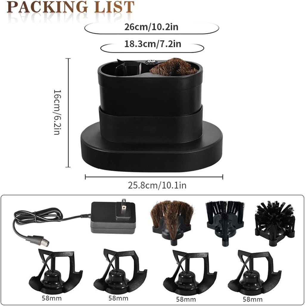 Espresso Portafilter Cleaner Machine Electric - Automatic Portafilters Coffee Puck Sucker Cleaning Brush Machine for Commercial Standing Knock Box Espresso Accessories