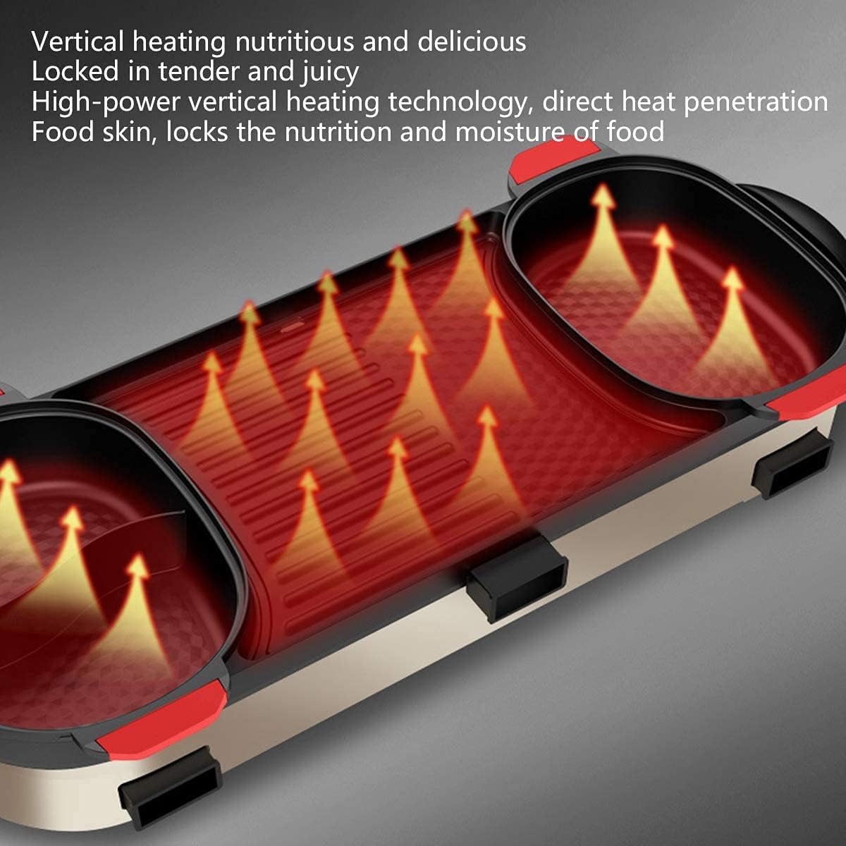 BBQ Smokeless Grill Multifunction Electric Grill Indoor Hot Pot, Home Cooker Griddle Multi Purpose Korean Barbecue Hot Pot Smokeless Teppanyaki BBQ Grill Hotpot Pot Family Dinner