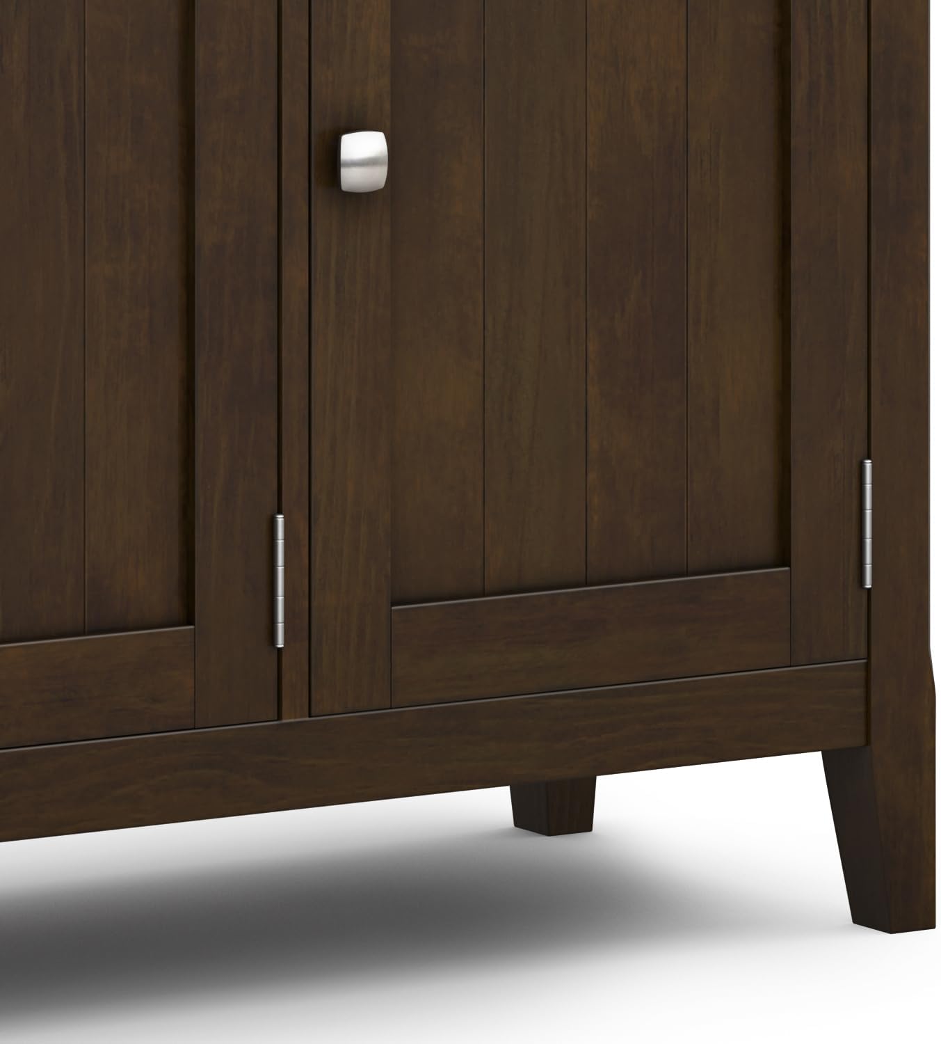 SIMPLIHOME Acadian Storage Cabinet - 51 inch Wide Solid Wood Entryway Storage Cabinet in Brunette Brown, Transitional Cabinet for Hallway or Living Room with 3 Drawers and Adjustable Shelves
