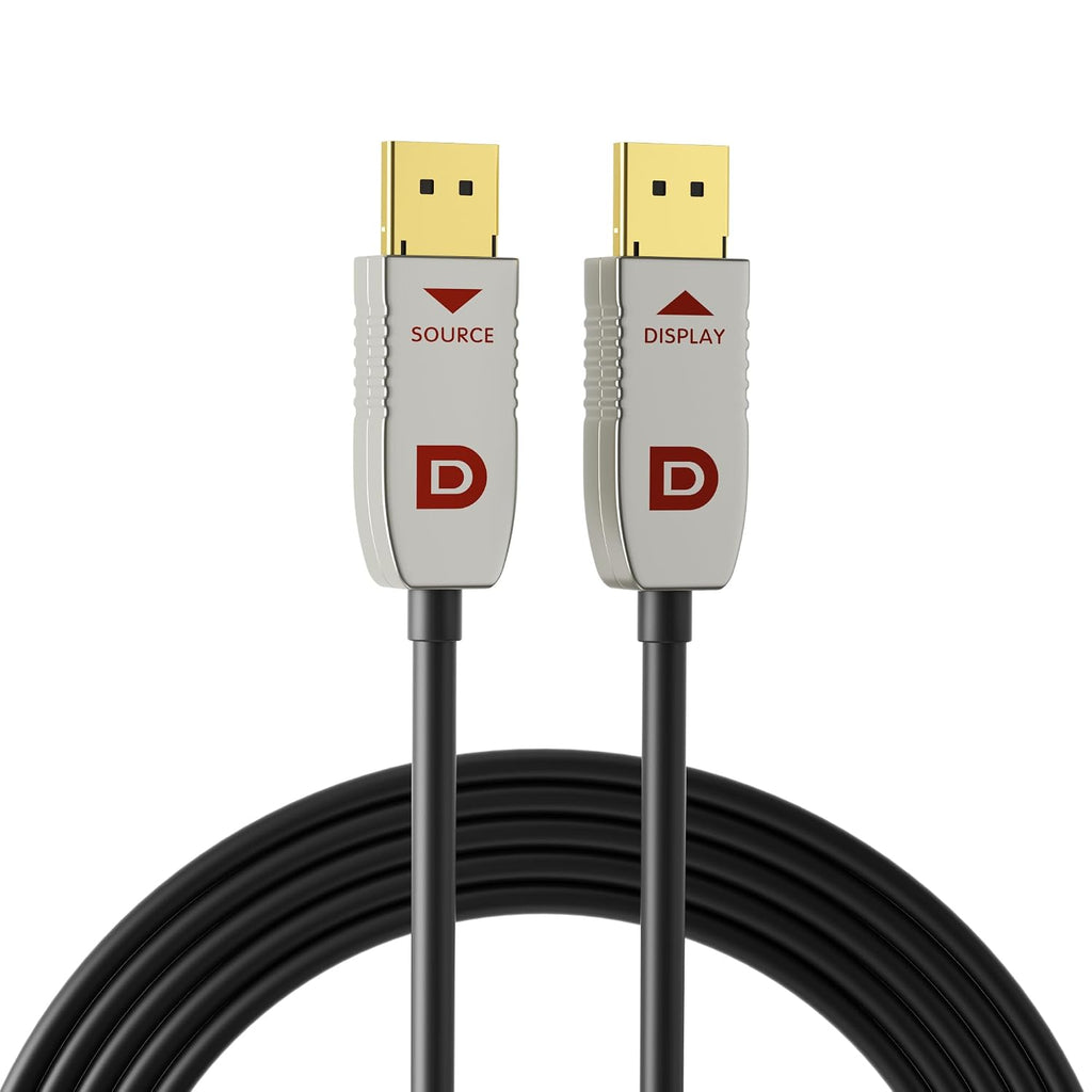 RUIPRO DisplayPort Cable 1.4, 8K Fiber Optic DP Cable 100ft, Supports 32.4Gbps, 8K@60Hz, 4K@120Hz, HDR DSC 1.2a, Compatible FreeSync/G-Sync 4090 3090Ti 7900XTX Graphics Card
