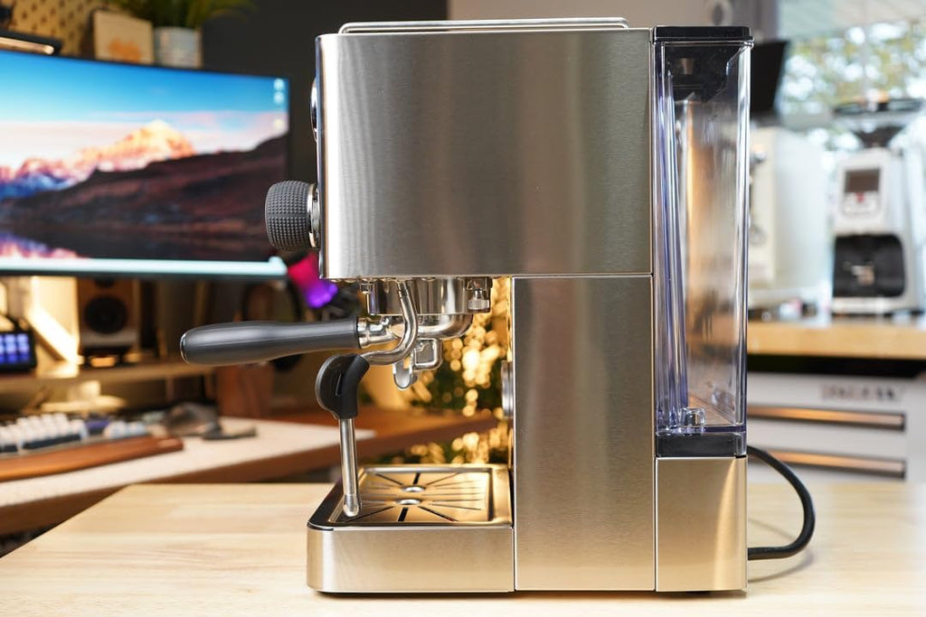 Turin Legato Espresso Machine | 58mm Portafilter, PID Temperature Control, Dual Boiler-Thermoblock System, Stainless Steel, Black, or White (Stainless Steel)