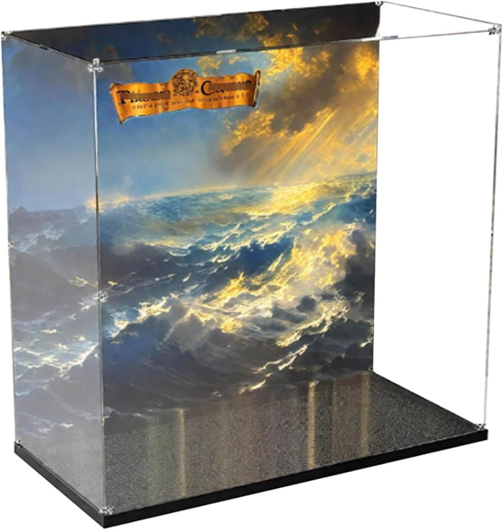 Acrylic Display Case for Lego 10365 Black Pearl Ship, Dustproof Box, Storage Box, Transparent Box, Display Box Compatible with 10365 (Box Only) (Background E)