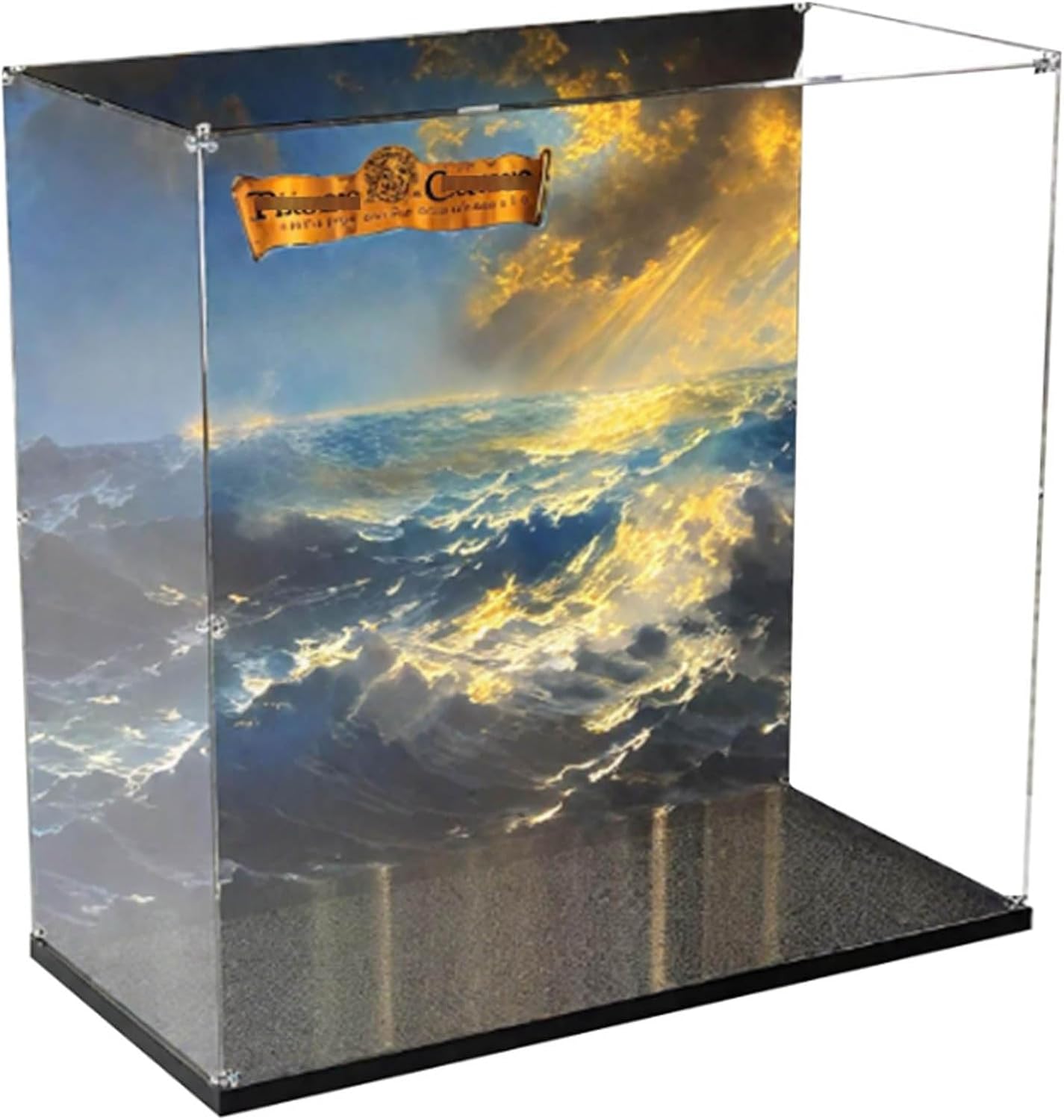Acrylic Display Case for Lego 10365 Black Pearl Ship, Dustproof Box, Storage Box, Transparent Box, Display Box Compatible with 10365 (Box Only) (Background E)