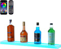 VEVOR LED Lighted Liquor Bottle Display, 1 Tier 30 Inch Wall Mounted Whiskey Rack Stand, 1 Step Commercial Illuminated Home Bar Shelf, Acrylic Drinks Light Shelves with RF Remote & App Control