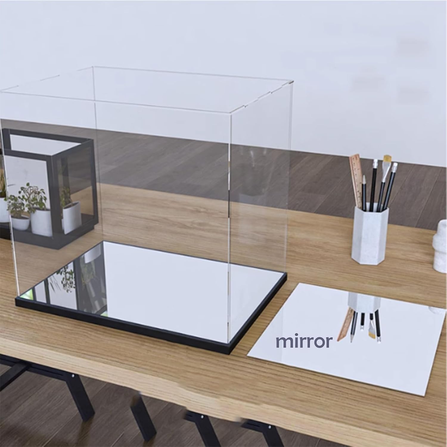 Acrylic Dustproof Display Case Designed for Lego 10294 Titanic Model Collection Protection Display Case (Model Kit Not Included) (Background + Mirror)