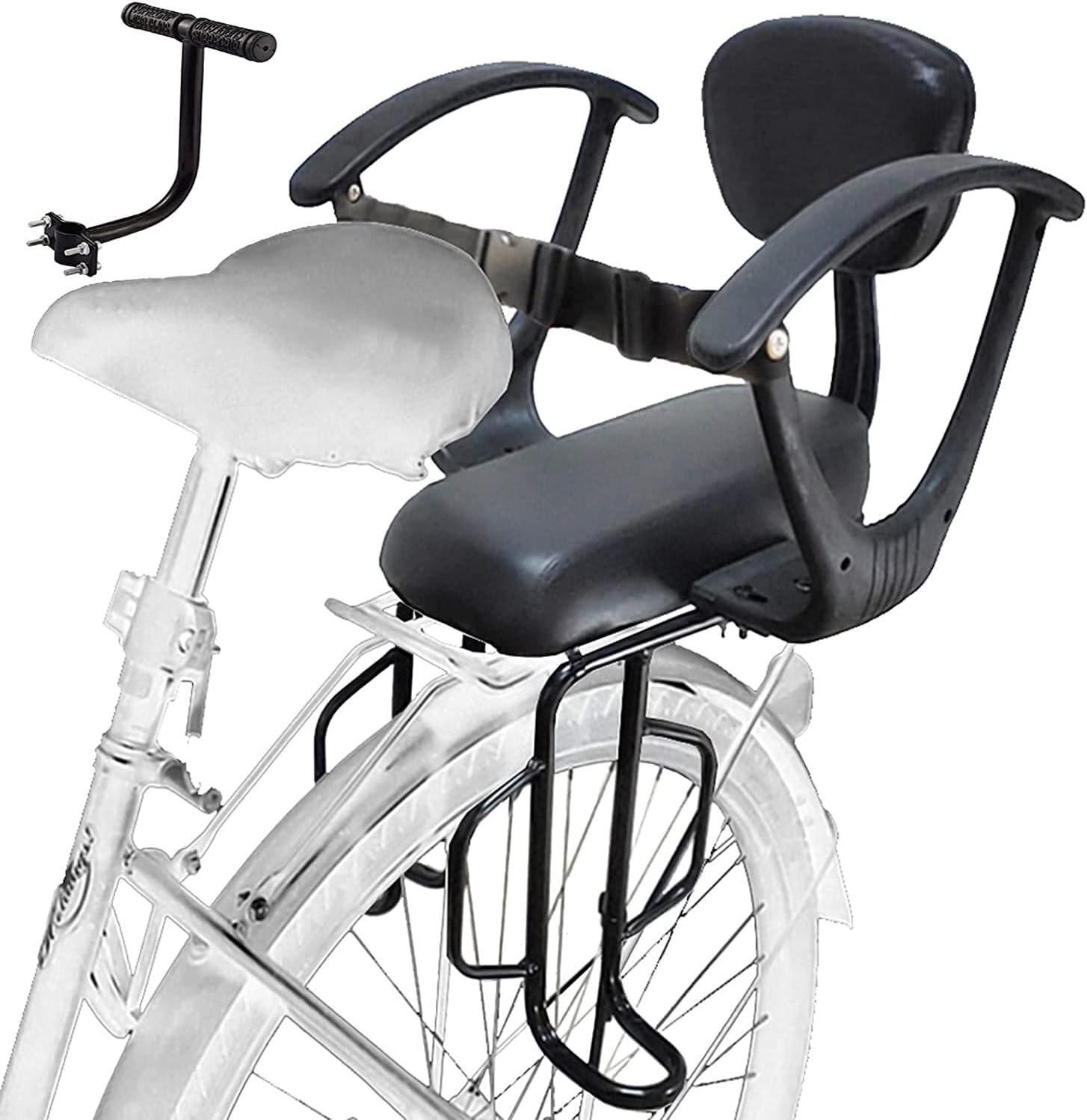 IMYOGI Baby Safety Seats for Bicycle, Rear Child Bike Seat Carrier Rack Mount with Pedals Seat Belt, Waterproof and Wear-Resistant, for 2-10 Years Kids Toddler