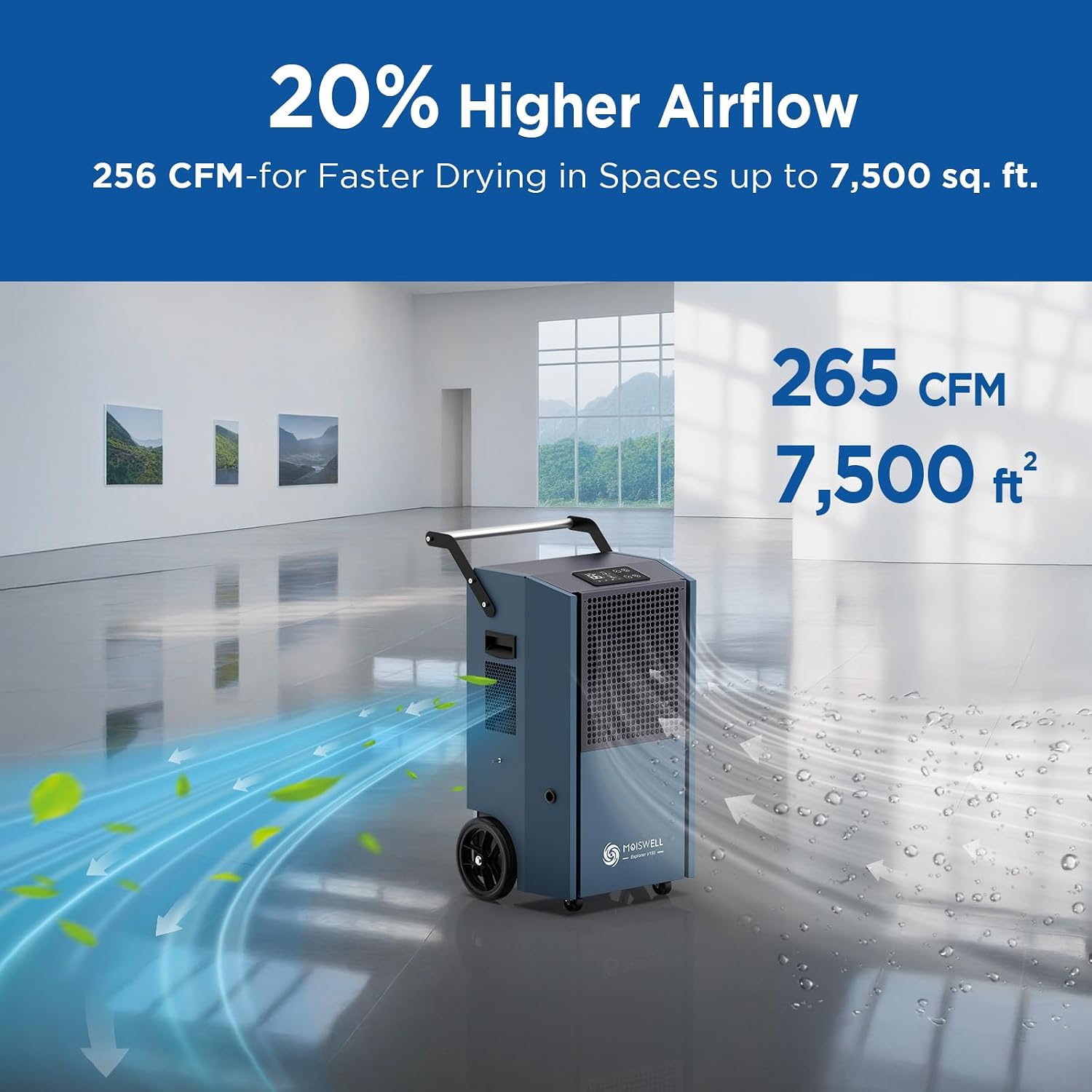 190 Pints Commercial Dehumidifier with Pump Portable Industrial Heavy Duty Moisture Removal Dehumidifiers for Basements with Auto Drain,Powerful Humidity Control for Large Spaces