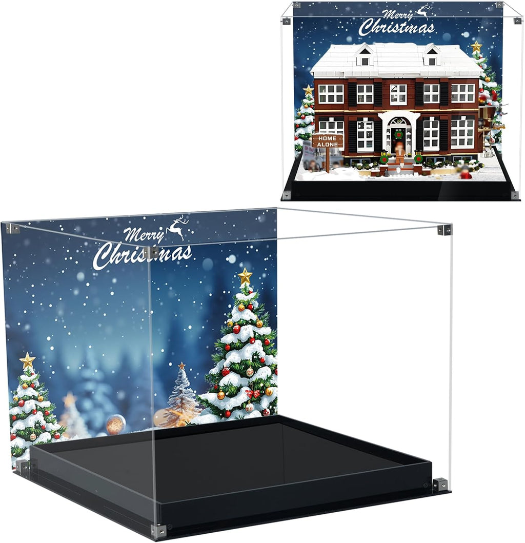 3MM Acrylic Display Case Compatible with Lego Set 21330 Home Alone,Dustproof High Definition Printing Box Fit for Lego Home Alone Model Gift for Christmas(Case Only)