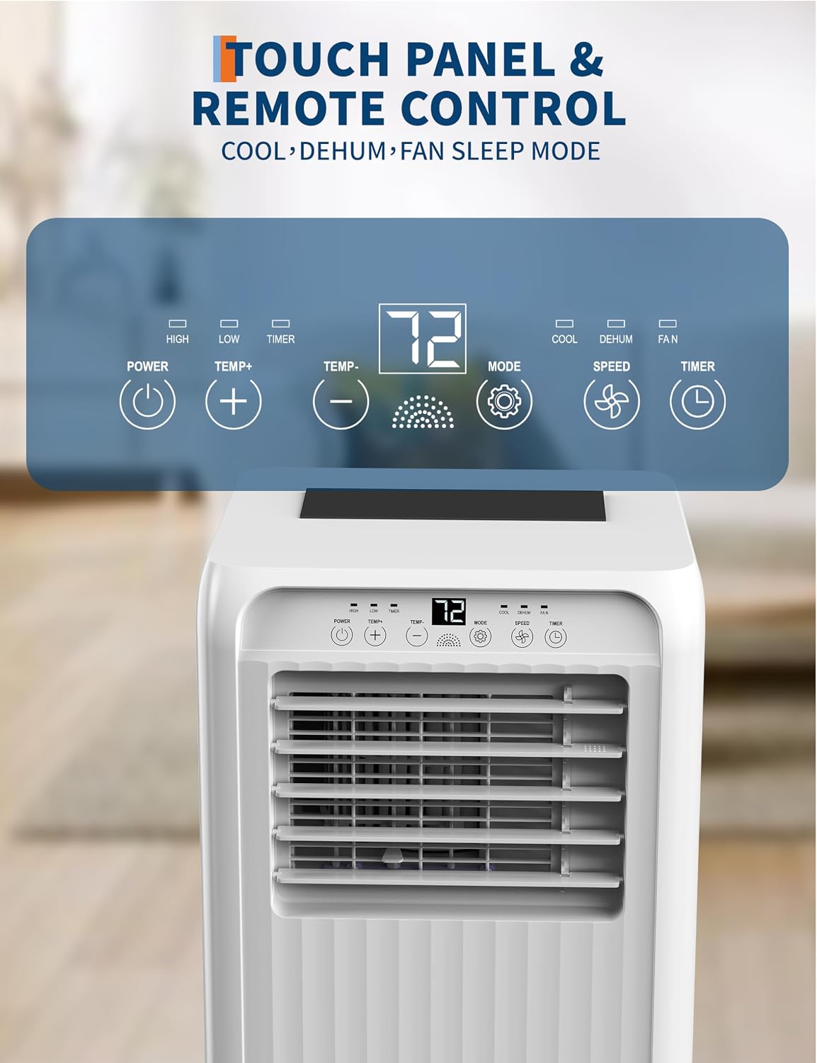 GarveeTech 8,000 BTUs Portable Air Conditioner, 3 in-1 Quiet Room AC, High Efficiency, Portable AC Unit With Fast Cooling/Energy Saving/Remote Control 24H Timer, Cools Up to 350 Sq. Ft.