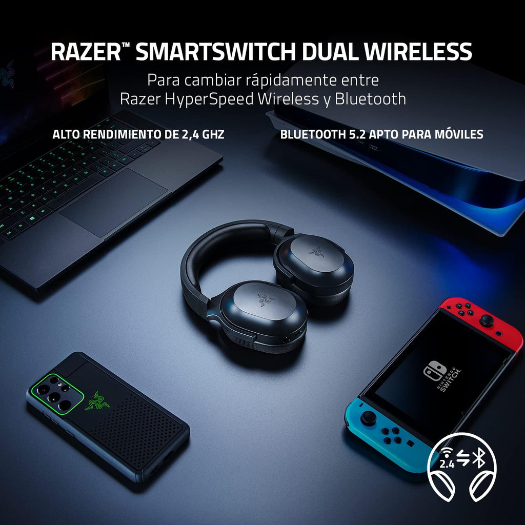 Razer Barracuda X Wireless Gaming & Mobile Headset (PC,PlayStation,Switch 2,Android,iOS): 2.4GHz Wireless + Bluetooth - Lightweight - 40mm Drivers - Detachable Mic - 50 Hr Battery - Black,(Pack of 2)