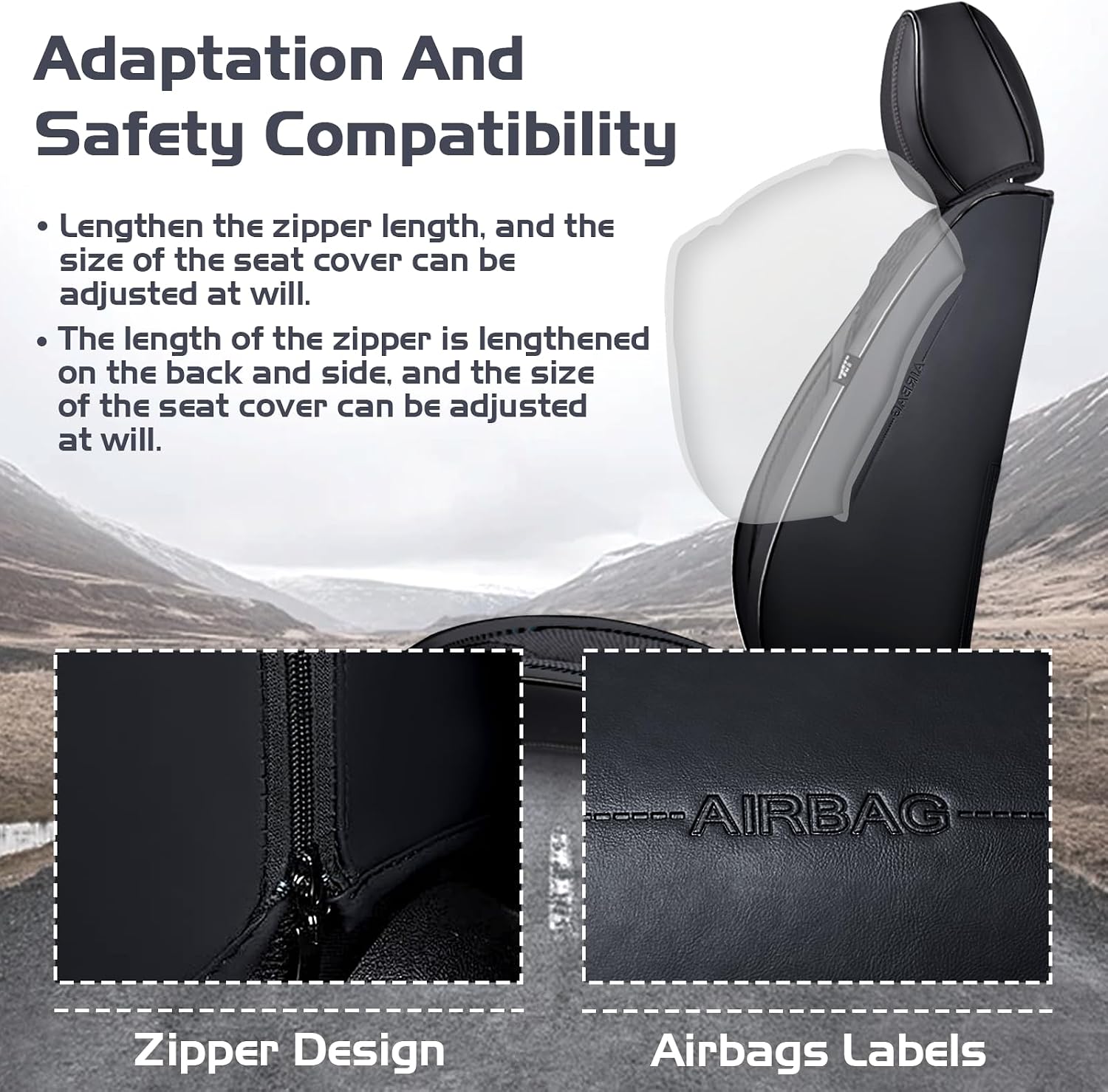 Car Seat Covers for Dodge Dart 2013-2016, Waterproof Nappa Leather Full Set Seat Cover, Anti-Slip and Comfortable Automotive Seat Protector&Accessories(Black)