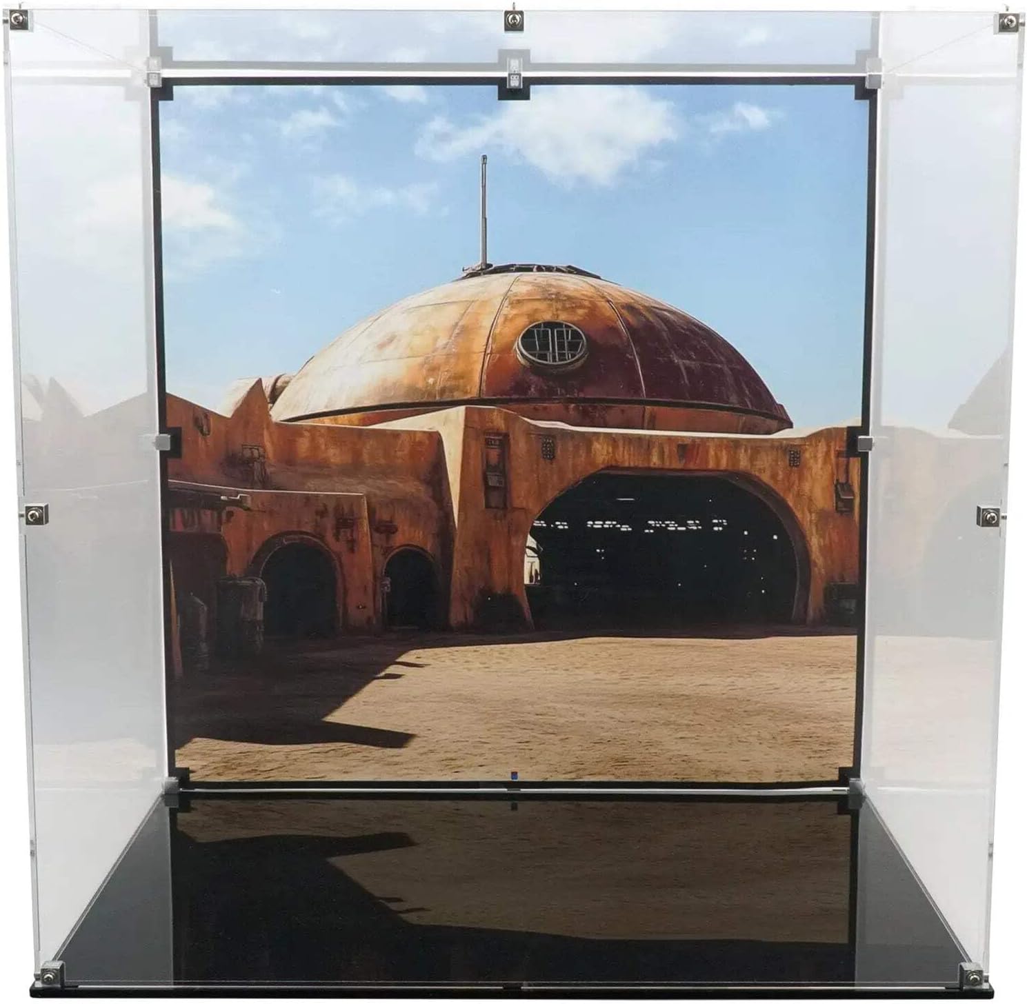 Display Case Compatible with 75398; 75379; 75371- C-3PO; R2-D2; Chewbacca - Lego Acrylic Display Stand - Set Not Included Printed Background Art