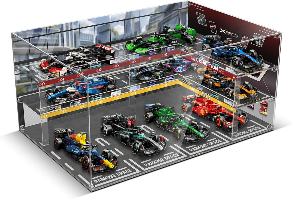 Acrylic Display Case for Lego Speed Champions Ultimate Formula 1 Collector's Pack, Dust-Proof Protective Showcase Box for F1 Model Car Kit (Model Car NOT Included)