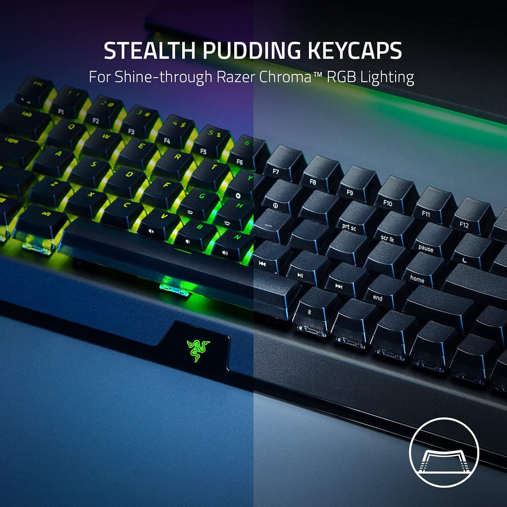 Razer BlackWidow V4 Mini HyperSpeed Wireless Hot Swappable 65% Gaming Keyboard: HyperSpeed Wireless & Bluetooth 5.0 - Orange Switches Tactile & Quiet - Phantom Pudding Keycap - 200 Hr Battery