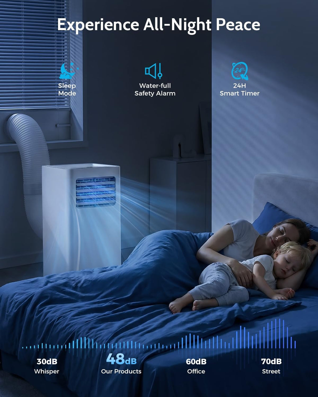 EnerGlow 8,000 BTU Portable Air Conditioners, 3-in-1 Air Conditioner Portable up to 350 sq.ft, Portable AC Unit with Cool, Fan, Dehumidifier, Sleep, 24H Timer, Remote for Bedroom
