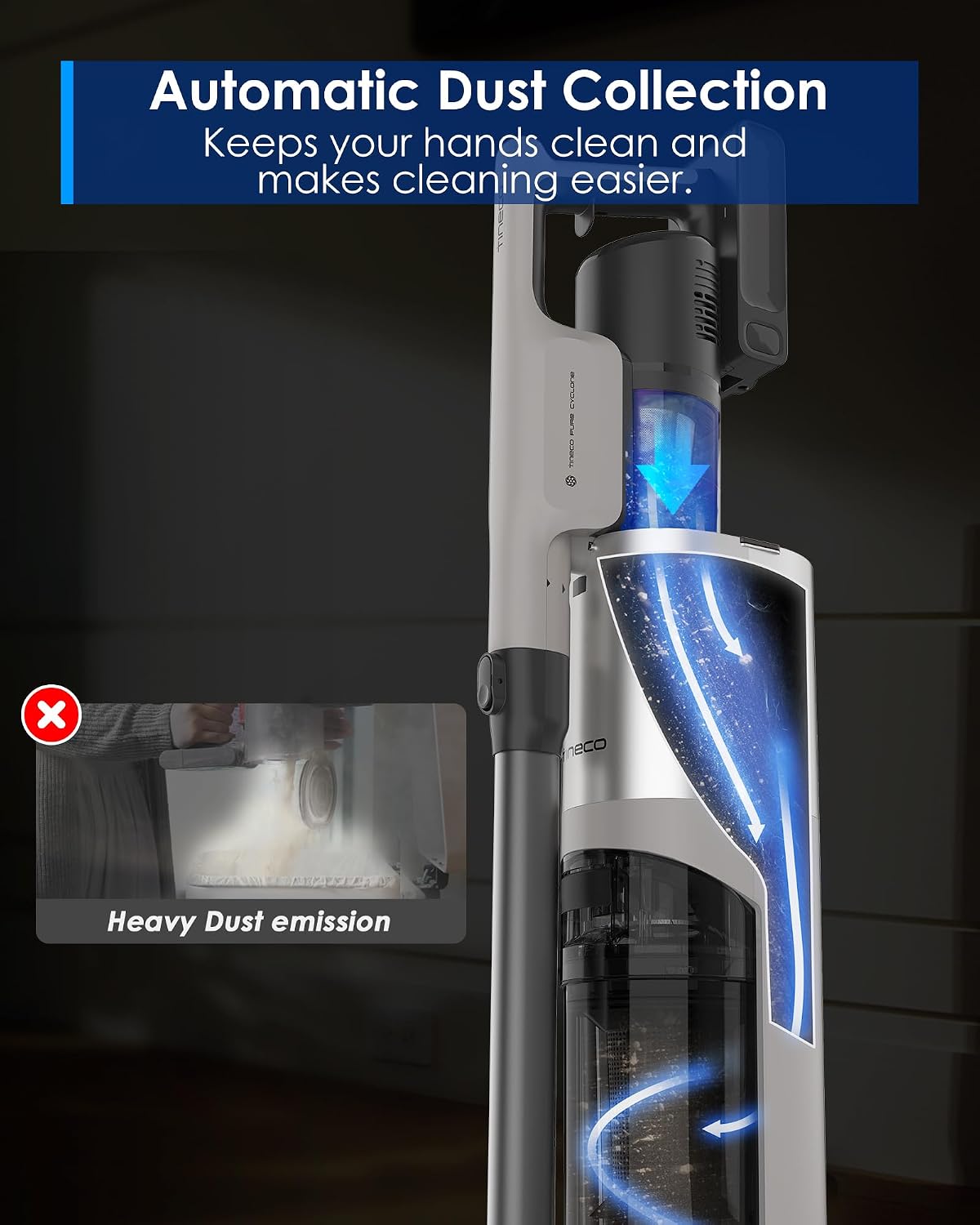 Tineco Pure ONE Station 5 Gen Cordless Vacuum, Automatic Dust Collection, Full-Path Self-Cleaning, ZeroTangle Brush, Up to 100 Minutes Runtime, Stick Vacuum Cleaner for Pet Hair, Carpet & Hard Floor
