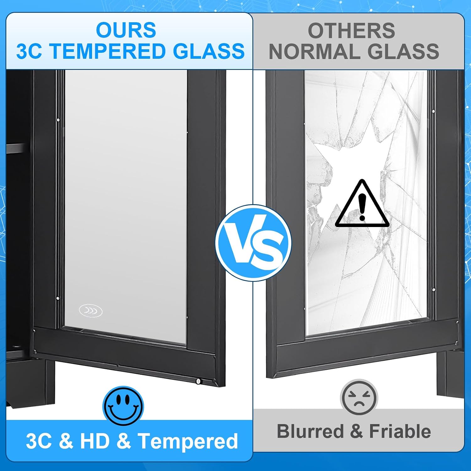 Polup Glass Display Cabinet with Lock, Metal Curio Cabinet with Tempered Glass Doors & Adjustable Shelves, Heavy-Duty China Cabinets for Living Room, School, Commercial, Black, Assembly Required