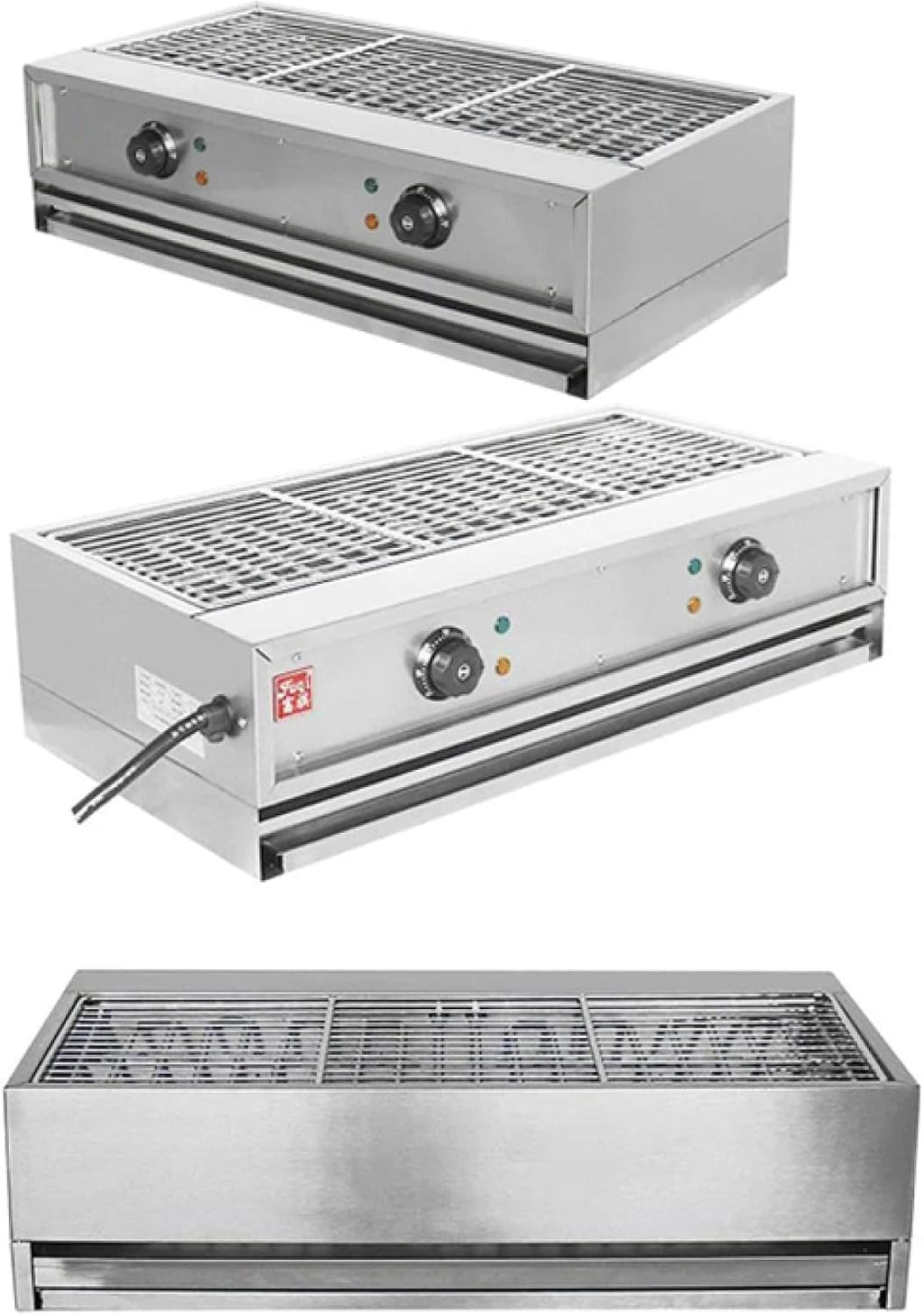 Commercial Stainless Steel Electric Griddle Grill/Smokeless Barbecue Oven with Adjustable Thermostatic Control for Grilled Cheese, Bacon, Sausage
