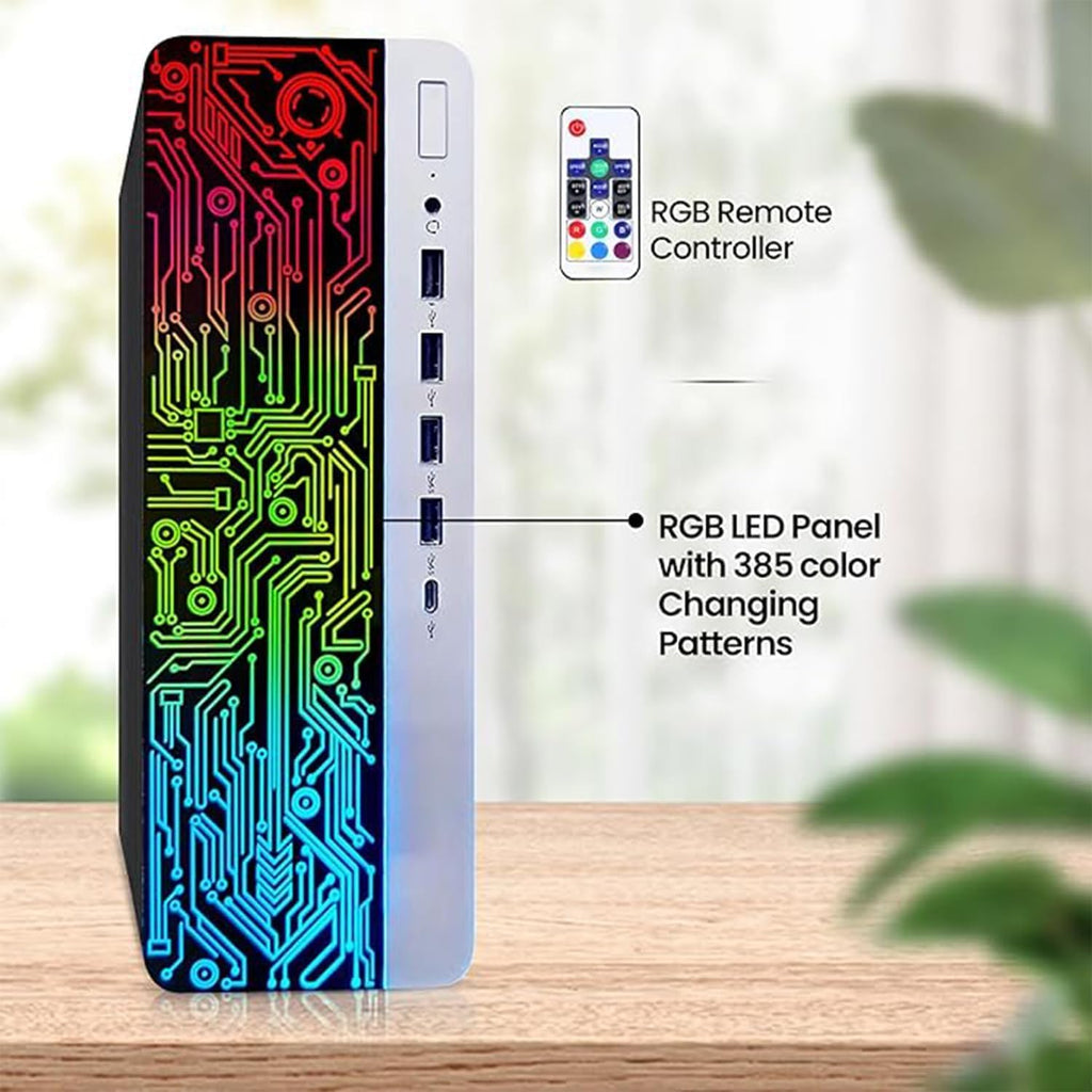 HP ProDesk Desktop RGB Computer PC Intel i5-6th Gen. Quad-Core Processor 16GB DDR4 Ram 256GB SSD, 24 Inch Curved Monitor, Gaming Keyboard and Mouse, Built-in WiFi, Windows 11(Renewed)