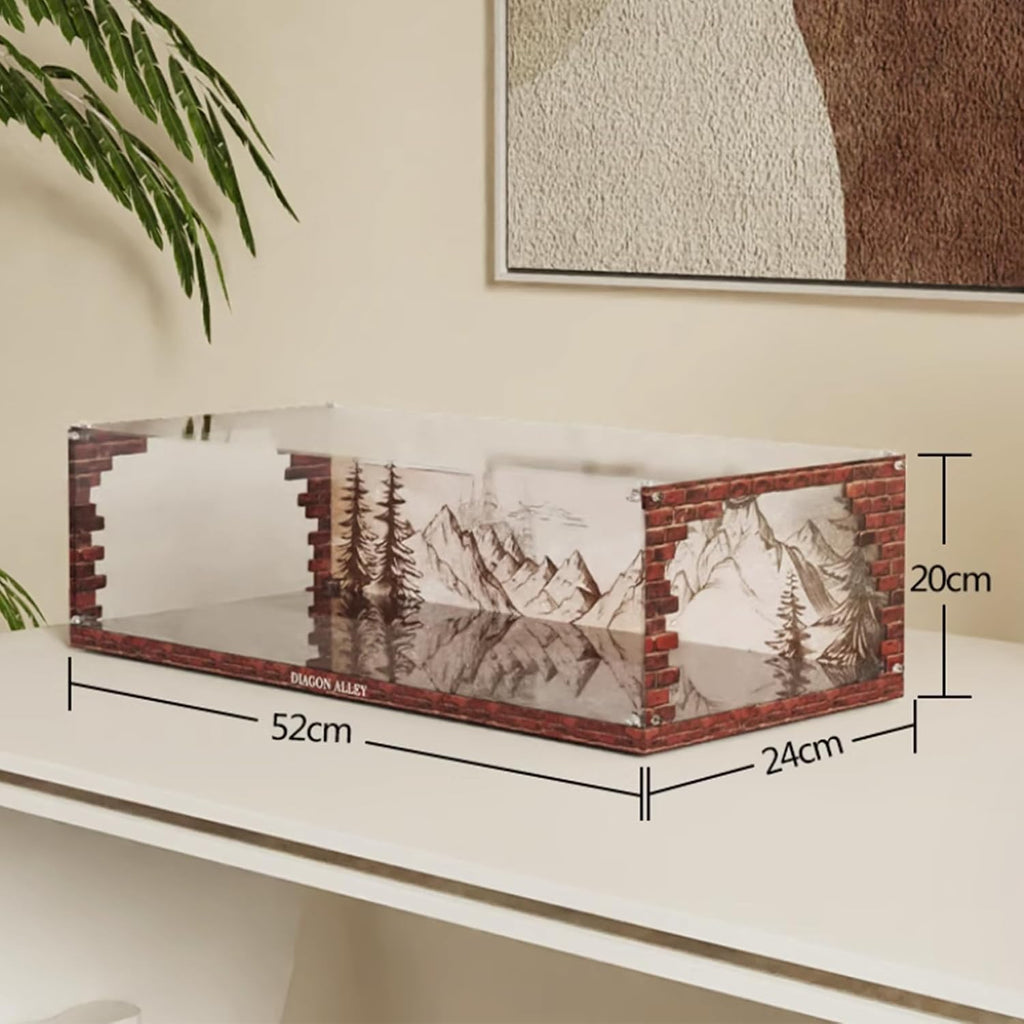 Acrylic Display Case for Lego 76444 Diagon Alley Building Set,Clear Display Case, Dust-Proof Display Case Compatible with Lego 76444 (Only Display Case)