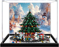 Acrylic Display Case for Lego 41843 Family Christmas Tree+10361 Express Train Building Set– Dustproof Display Box, Display Box Compatible with Lego 41843 10361-Only Display case (Back Spray Mirror 2)