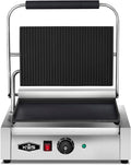 KWS PFM-17 1700W Electric Panini Press Maker with Grooved Top & Smooth Bottom Sandwich Toasting Grill – 13.5″ X 9.25″ Cooking Surface