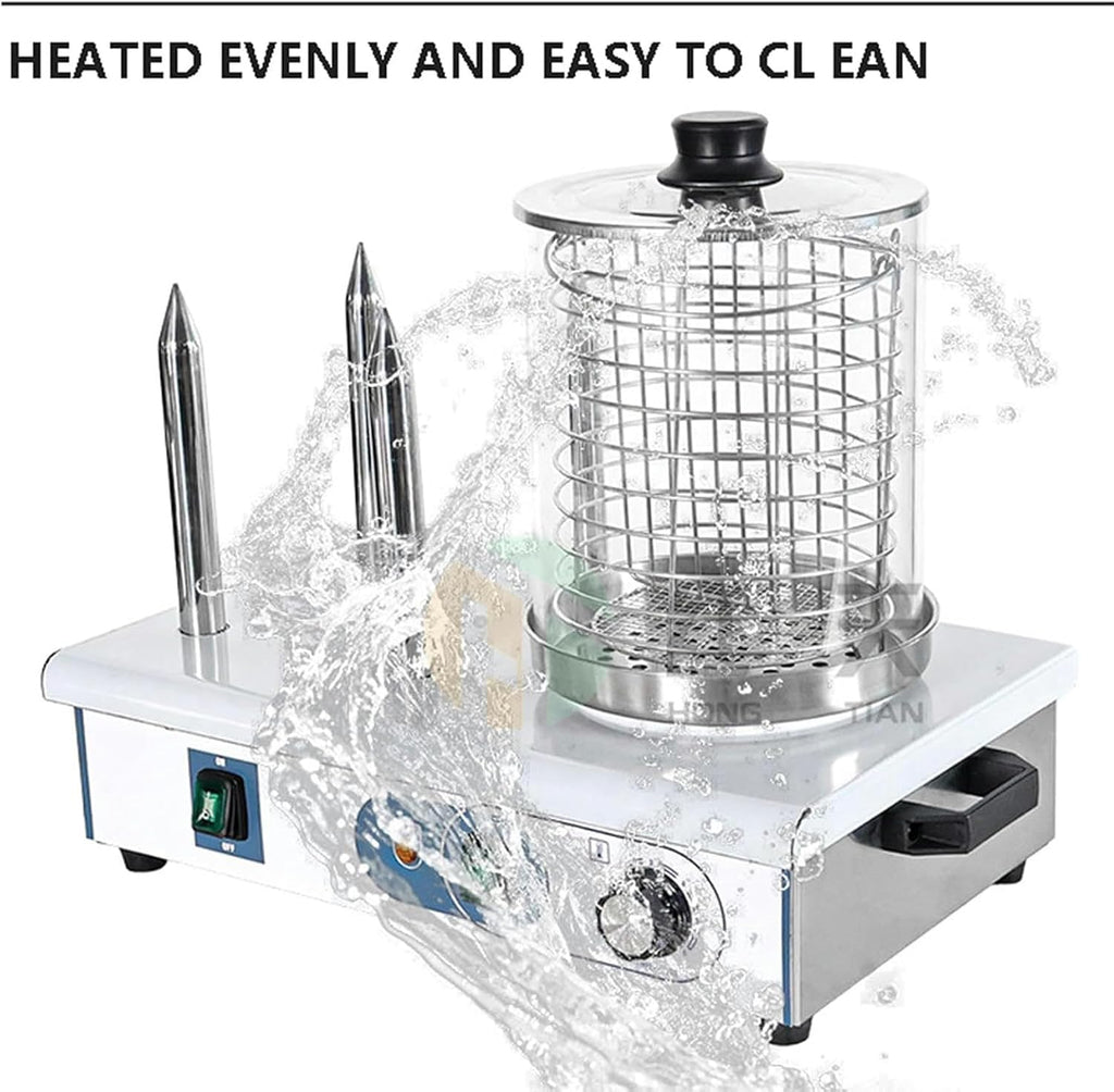 Hot Dog Maker Sausage Grill Cooker | Commercial Electric Hot Dog Steamer | Electric Contact Grills (Stick)