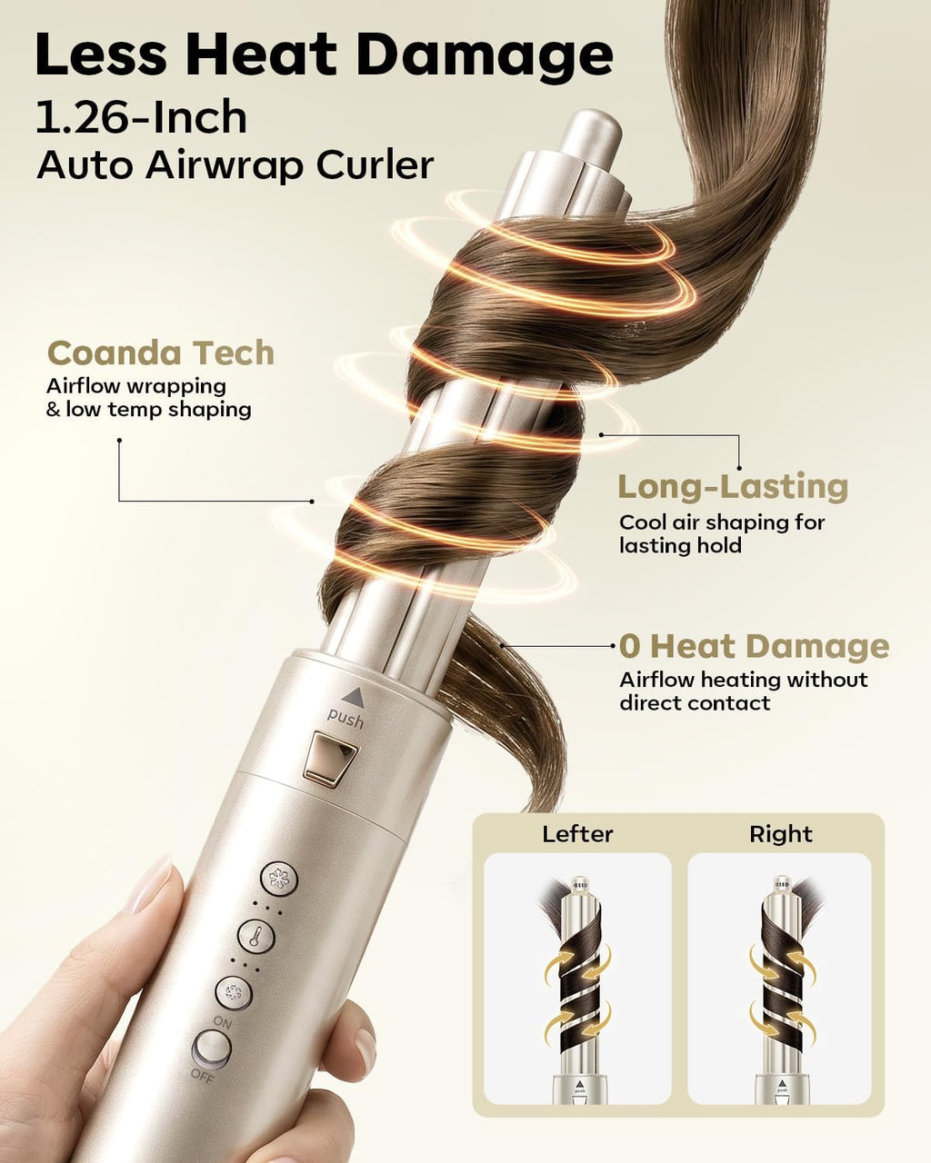 9-in-1 Dual Voltage Hot Air Styler & Hair Dryer Brush (100-240V) with Straightener & Curler Attachments, 110,000 RPM Ionic Fast Drying for Frizz-Free Styling, Gifts for Mom Women