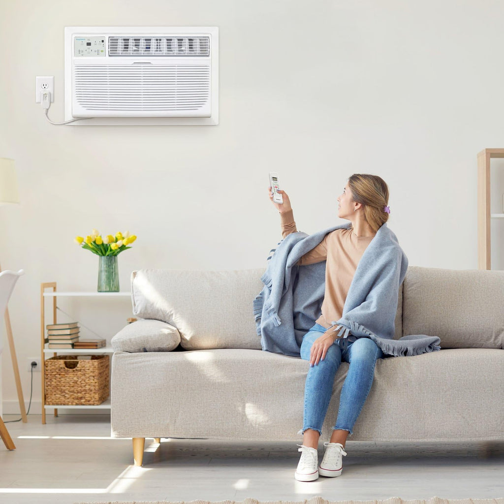 Keystone 10,000 BTU Through the Wall Air Conditioner and Dehumidifier, 115V, Through the Wall AC Unit for Bedroom, Bathroom, Nursery, Small-Medium Sized Rooms up to 450 Sq.Ft., Quiet, High Efficiency