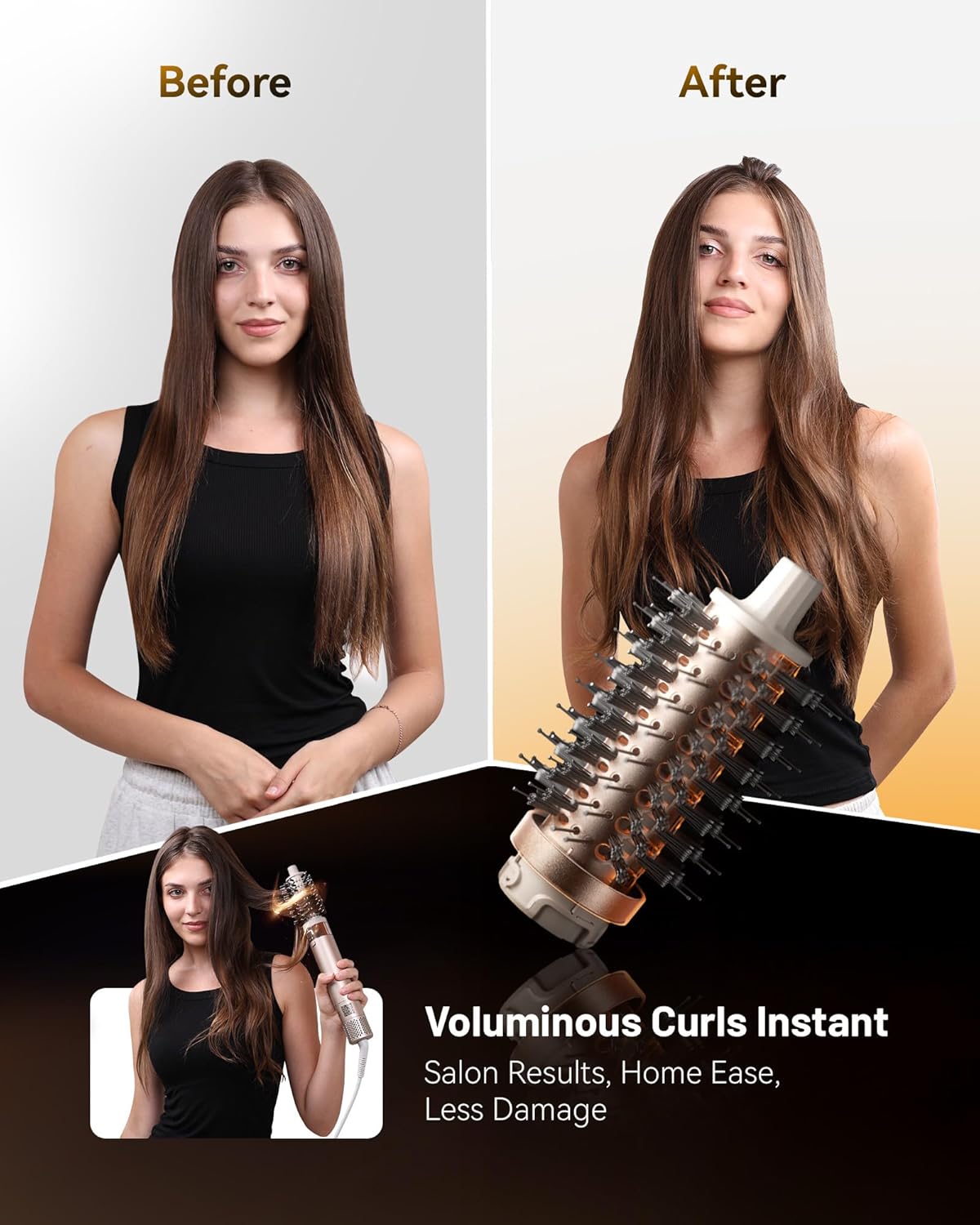 KAUGIC 6 in 1 Hot Air Hair Styler Dryer Multi-Styler - High Speed Hair Styling Tools with No Heat Damage, Auto Wrap Curler as A Gift for Fast Drying Curling Smoothing Volumizing Cool Shot