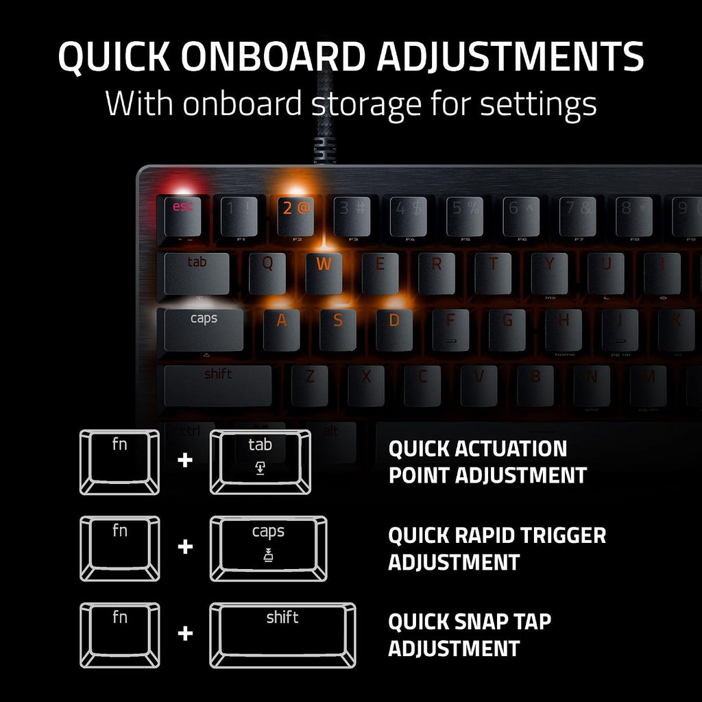 Razer Huntsman V3 Pro Mini 60% Esports Gaming Keyboard: Analog Optical Switches - Razer Snap Tap - Rapid Trigger - Adjustable Actuation - Dual-Purpose Mod Keys - Doubleshot PBT Keycaps - Black