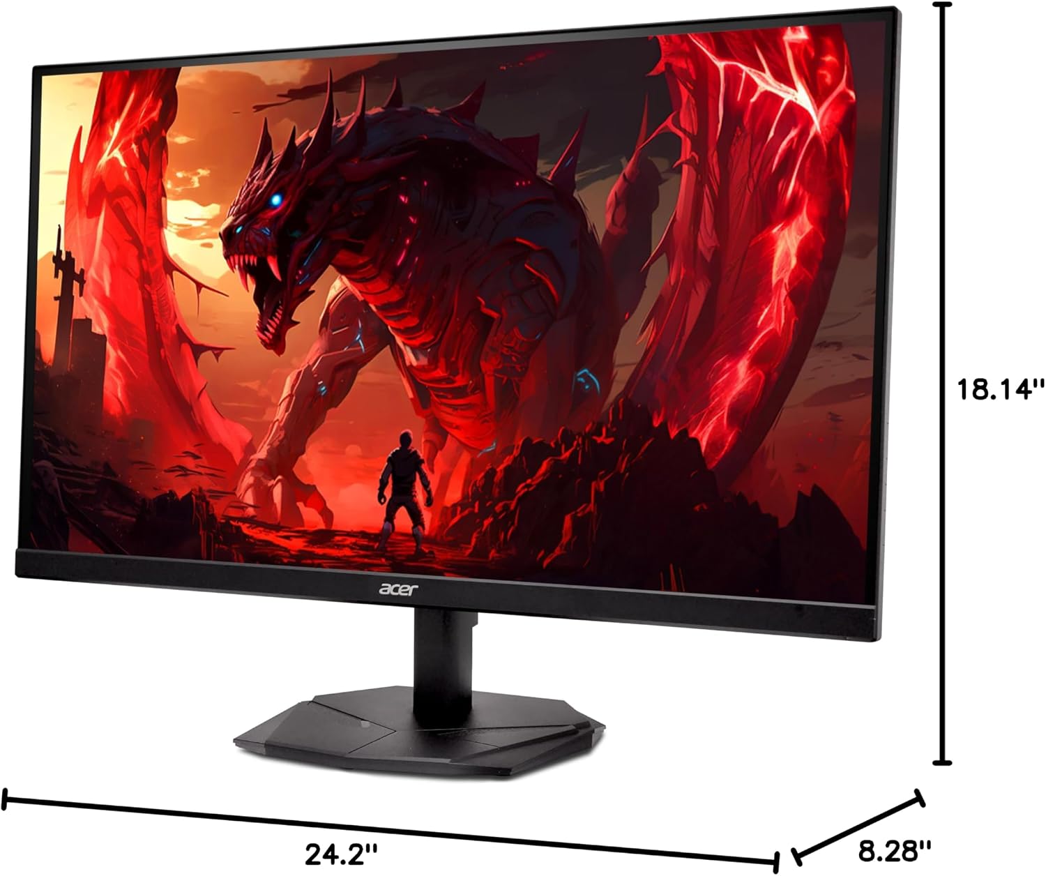 acer Nitro 27 Inch QHD 2560 x 1440 IPS Gaming Monitor | AMD FreeSync | Up to 180Hz Refresh | Up to 0.5ms | DCI-P3 95% | HDR 10 Support | One Display Port 1.2 & Two HDMI 2.0 | KG271U N3bmiipx