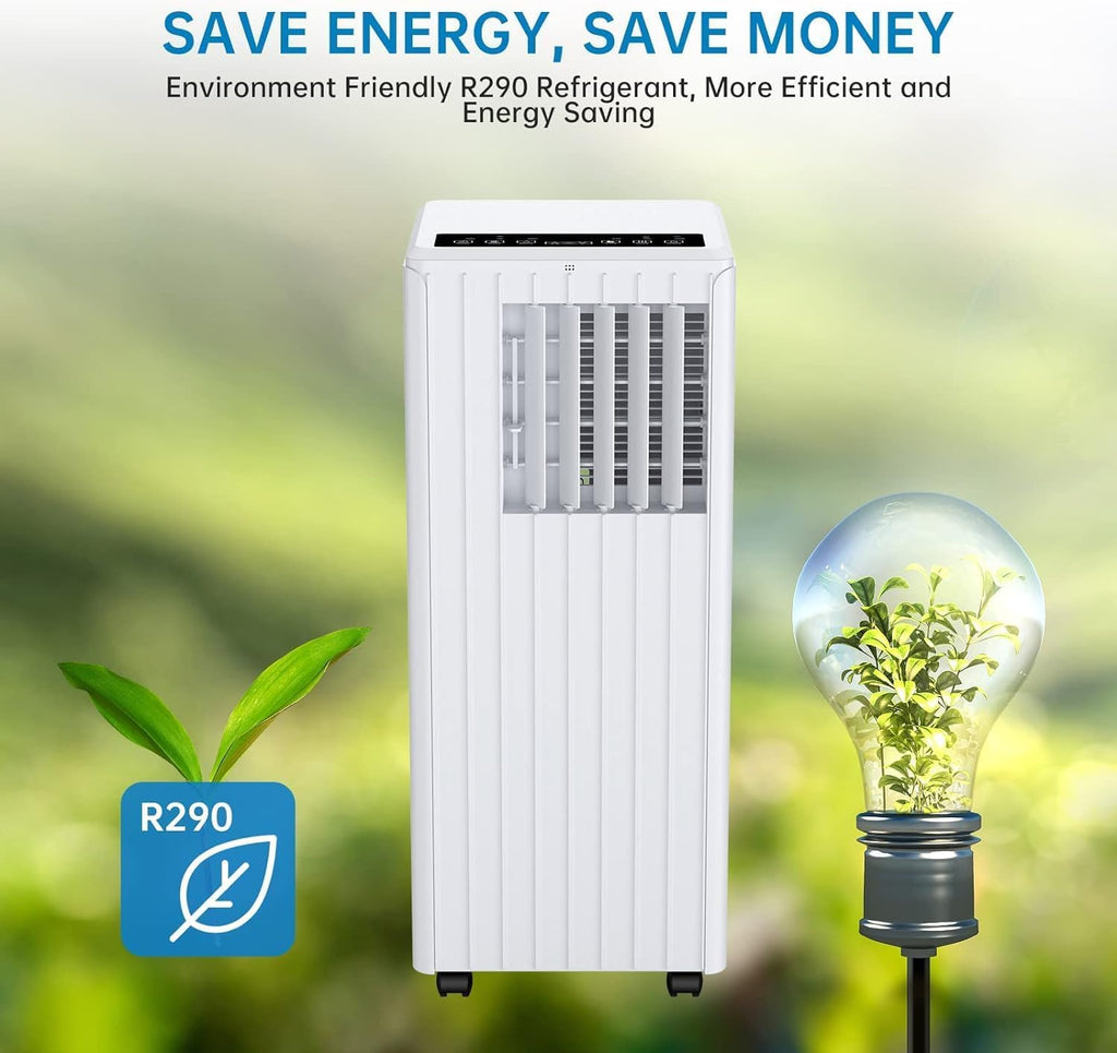 8,000 BTU Portable Air Conditioner, 3-1 AC Unit with Dehumidifier, Fan, Sleep Modes for Rooms Up to 350 Sq, Quiet Portable Cooling AC with Remote Control & 24H Timer for Bedroom, Apartments