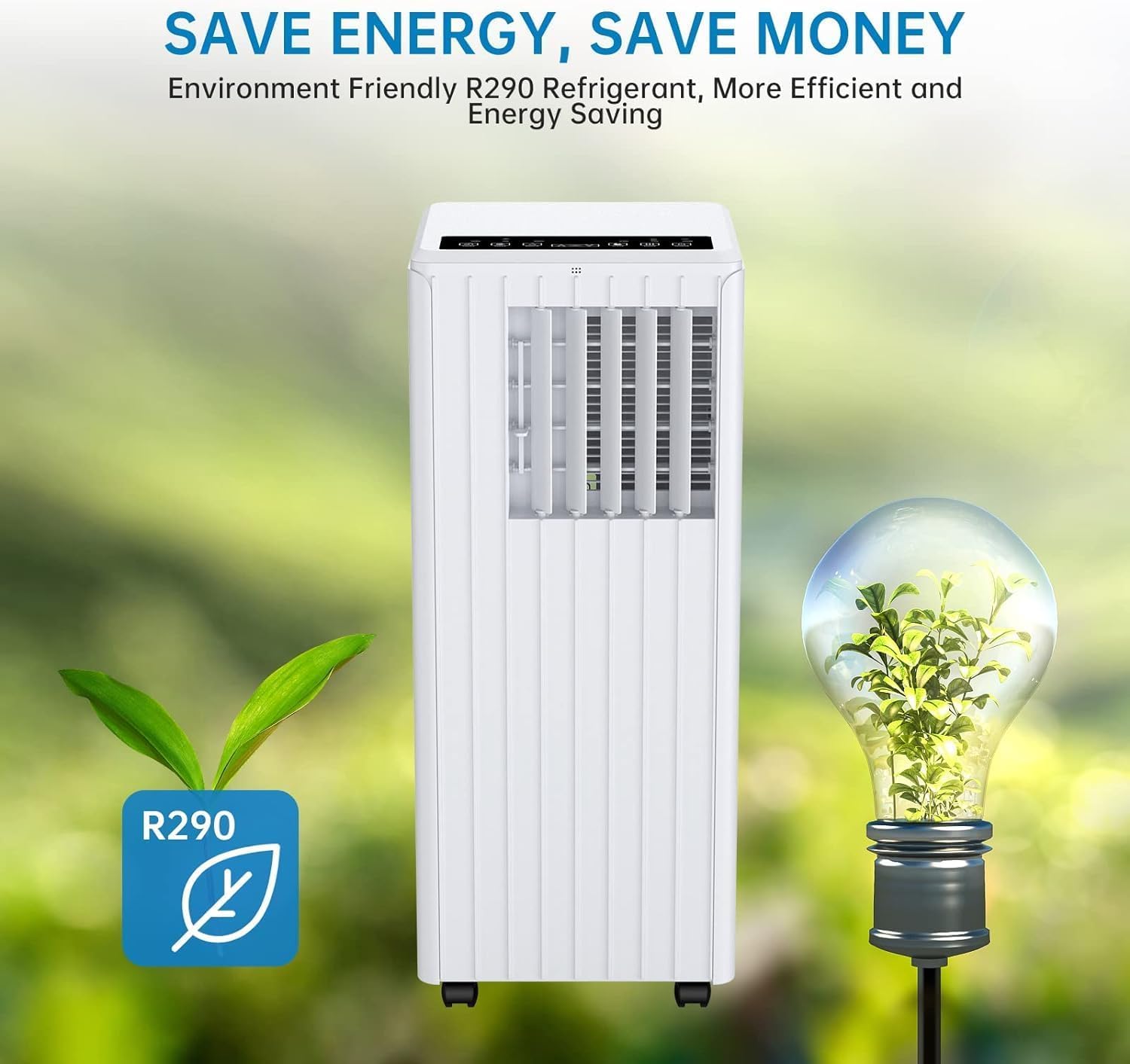 8,000 BTU Portable Air Conditioner, 3-1 AC Unit with Dehumidifier, Fan, Sleep Modes for Rooms Up to 350 Sq, Quiet Portable Cooling AC with Remote Control & 24H Timer for Bedroom, Apartments