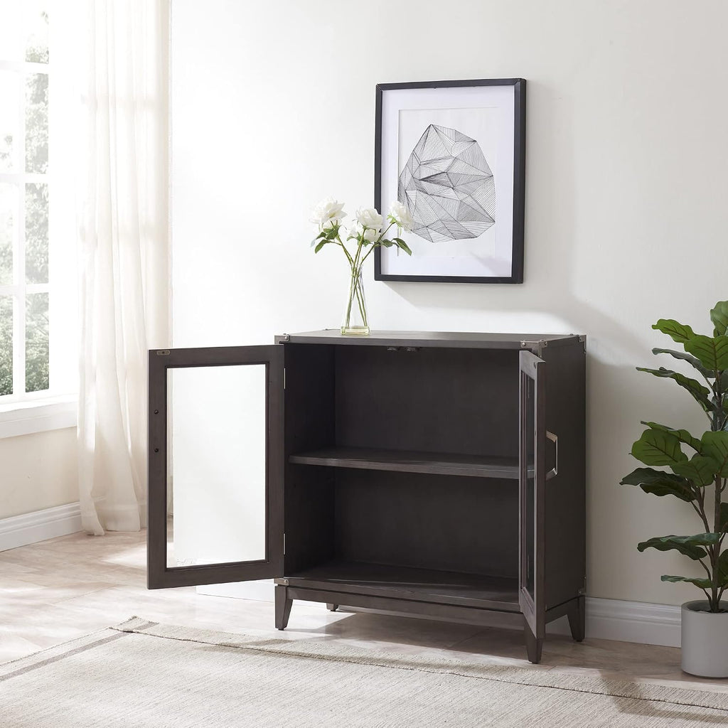 Leick Home 24010 Beckett Cabinet, for Living, Foyer, Entry Way, Dining Room, Bedroom, Anthracite/Pewter, Grey, Small