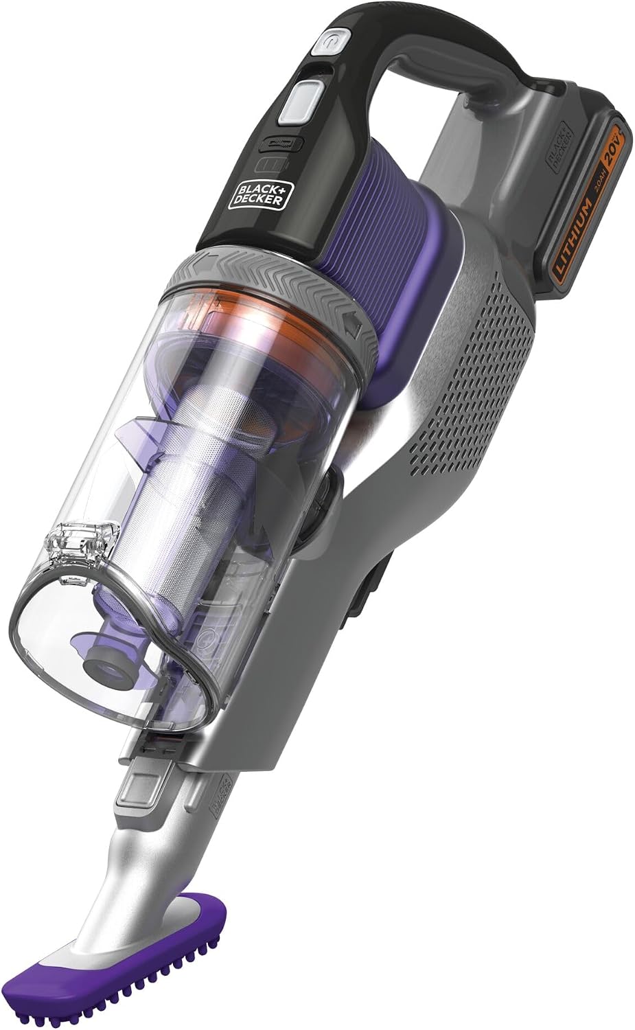 BLACK+DECKER Pet Hair Vacuum, Cordless Vacuum Cleaner Pet Hair, Up to 55 Minutes of Runtime, Interchangeable Floorhead, Maximum Suction, Multi-Surface, Light Weight, Powerseries Extreme (BSV2020P)