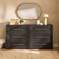 mopio Blake 3 Drawer Dresser for Bedroom, Chest of Drawers, Wood Dresser Organizer, Modern Farmhouse, Tall Night Stand, Enhanced Safety, Sturdy Compliant (Black Oak, Set of 2)