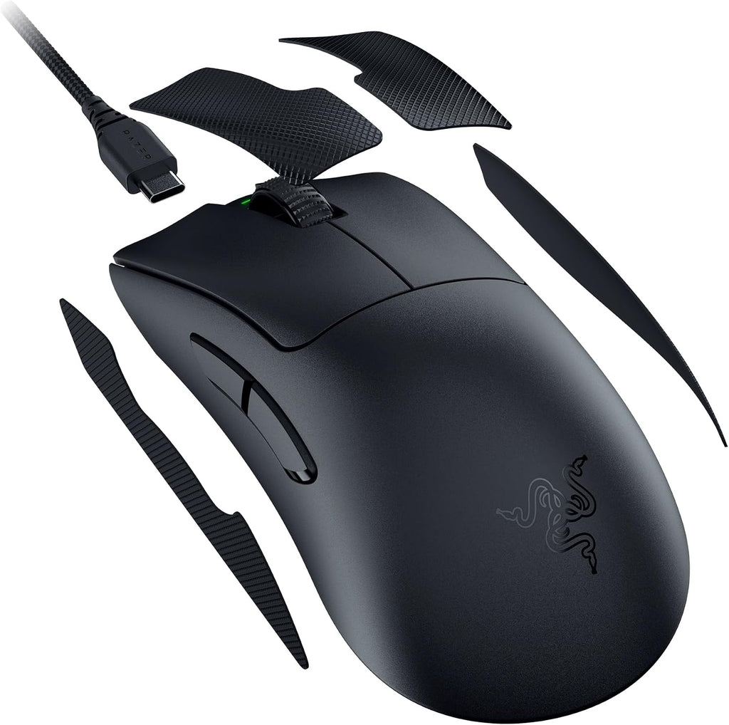 Razer DeathAdder V3 Pro - Black Ultra-lightweight Wireless Ergonomic Esports Mouse - Optical - Cable/Wireless - Radio Frequency - 2.40 GHz - Rechargeable - Black - USB - 30000 dpi - Scroll Wheel - 5 B