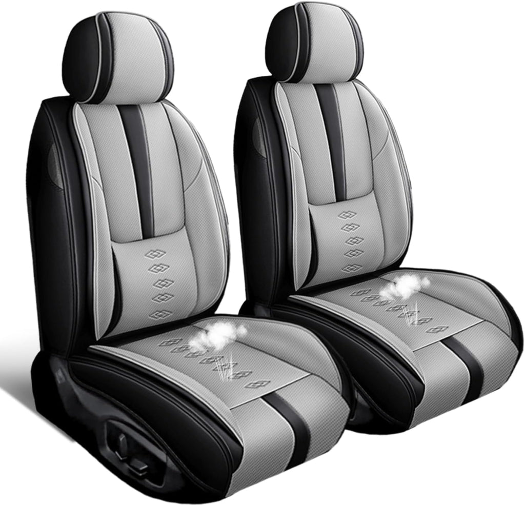 Car Seat Covers 2 Seats Fit for Mazda CX-30 2020-2024 2025,Waterproof Leather Seat Covers,Airbag Compatible,Car Seat Protectors Interior Sets(Front Set,Black&Grey)