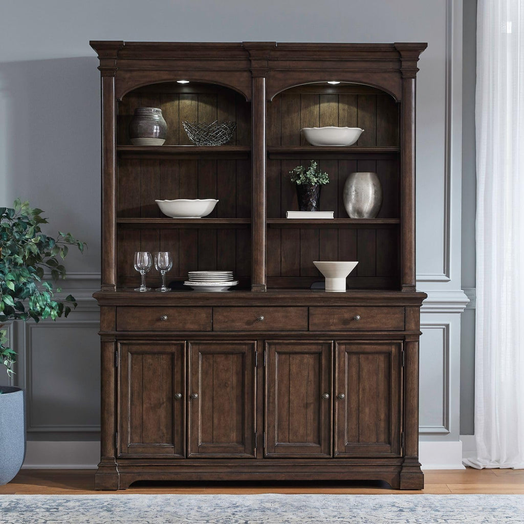 Liberty Furniture Arden Road Dining Room Hutch & Buffet - Satin Cherry