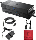 WD22TB4 Dell Thunderbolt 4 Dock 40Gbps USB-C/USB A - Dell Docking Station Dual Monitor with 180W, HDMI & DisplayPort Cable - Supports 4K Displays & Upto 3 Monitors (Renewed)