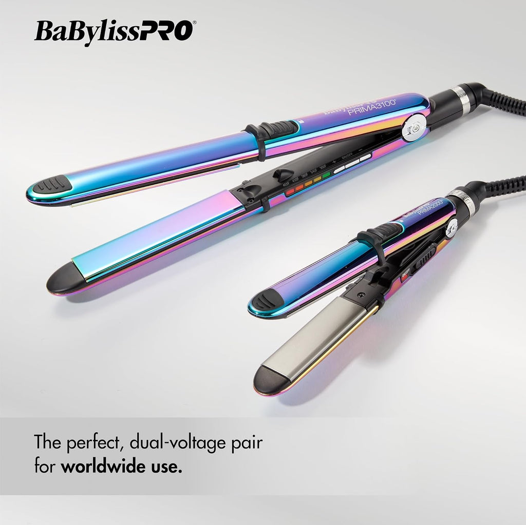 BaBylissPRO Nano Titanium Prima Ionic Hair Straightener – Professional Flat Iron & Curling Iron in One for Stylists, Pro Styling Hair Tool