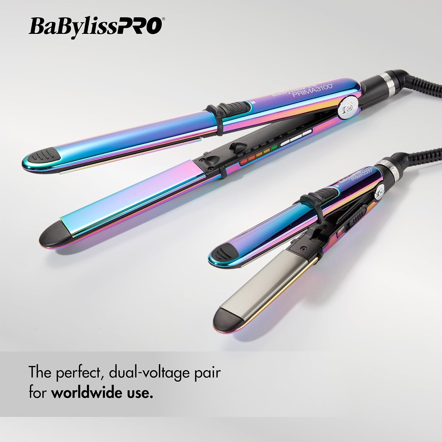 BaBylissPRO Nano Titanium Prima Ionic Hair Straightener – Professional Flat Iron & Curling Iron in One for Stylists, Pro Styling Hair Tool