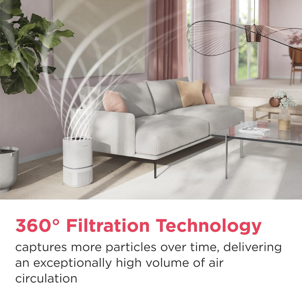 Frigidaire PureA300 HEPA Air Purifier with Wi-Fi for Small Bedrooms, Covers up to 850 Sq. Ft., 3-Stage Filtration, Energy Star Certification, Air Quality Monitoring, Smart Mode, Ultra Quiet, White