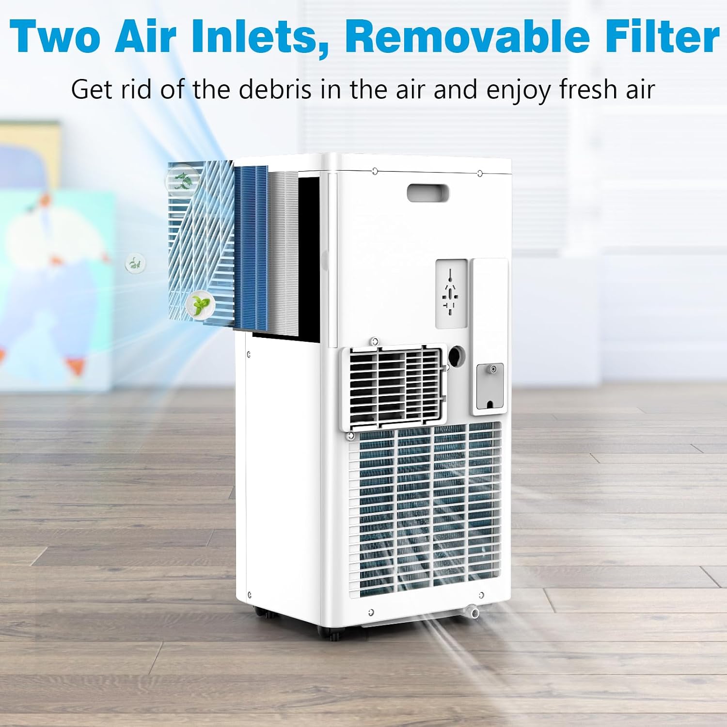 Antarctic Star Portable Air Conditioners 8,000 BTU, 3-in-1 Portable AC Unit for Rooms up to 350 Sq.Ft, Mini Air Conditioner for Bedroom with Cooling, Dehumidifier & Fan Mode, 24H Timer, Sleep Mode