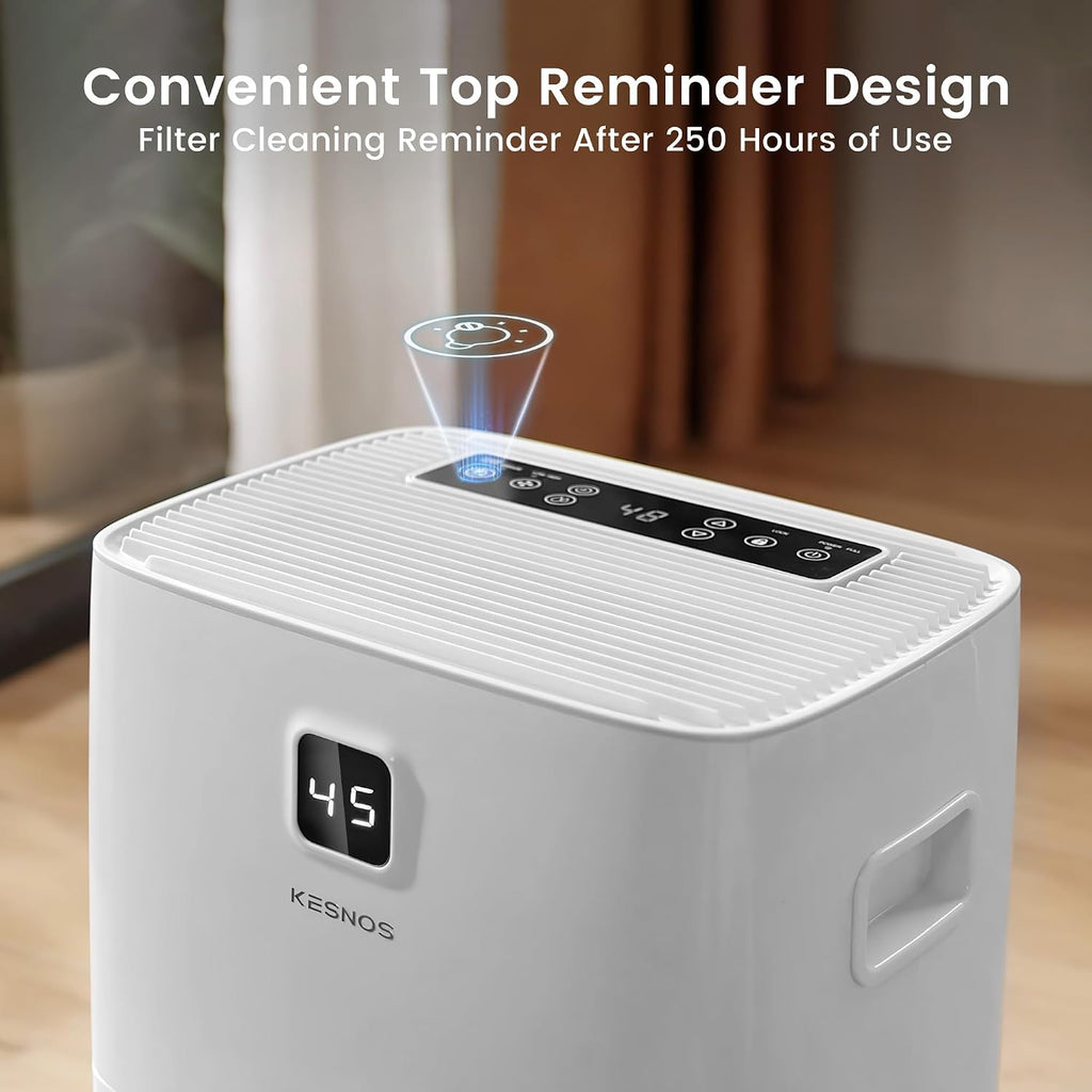 Kesnos 7,000 Sq. Ft. 120 Pints Energy Star Dehumidifier for Basement & Home with Drain Hose, 1.06 Gal Water Tank and Front LED Display, Featuring Auto Defrost, Timer Function